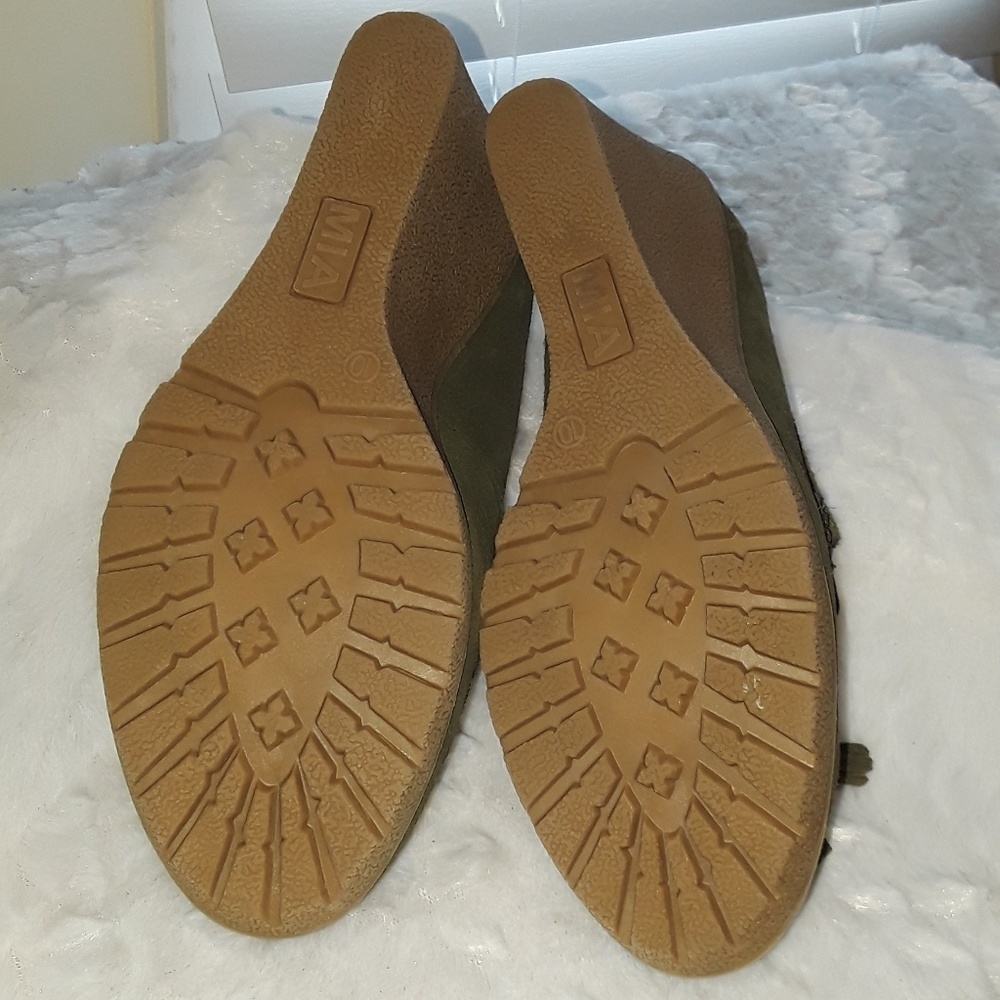 Ladies Mia Moss Green Wedges - Picture 5 of 6